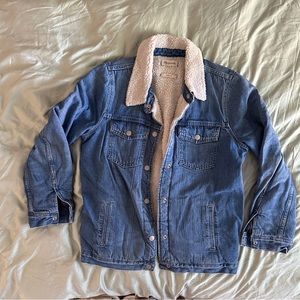 Madewell Sherpa Lined Oversized Denim Jacket